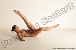 Nude Gymnastic poses Woman White Moving poses Athletic medium brown Dynamic poses Pinup